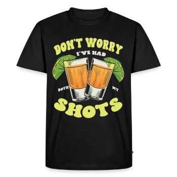 Ne vous inquiétez pas, j’ai eu mes deux coups - T-shirt Premium bio Homme - noir - Devant - Nico (187cm)