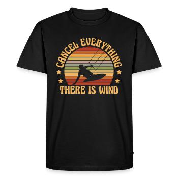 Cancel anything there is wind-kitesurfing - Men's Premium Organic T-Shirt - black - Front - Nico (187cm)