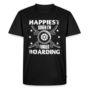 Happiest with fingerboarding Fingerboard - Men's Premium Organic T-Shirt - black - Front - Nico (187cm)