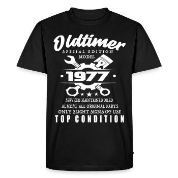 Oldtimer Special Edition Model 1977 Birthday - Men's Premium Organic T-Shirt - black - Front - Nico (187cm)