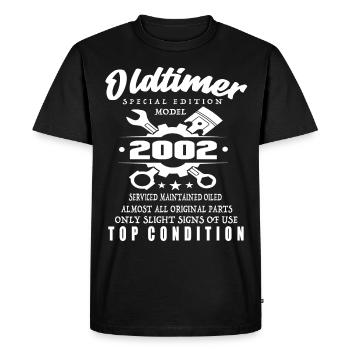 Oldtimer Special Edition Model 2002 Birthday - Men's Premium Organic T-Shirt - black - Front - Nico (187cm)
