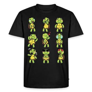 Émoticône de tortue de mer Amoureux des tortues - T-shirt Premium bio Homme - noir - Devant - Nico (187cm)