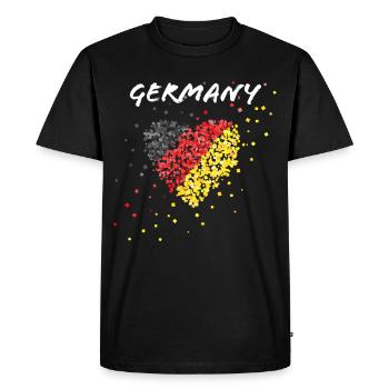 German Flag Flag Fan Block Germany - Men's Premium Organic T-Shirt - black - Front - Nico (187cm)