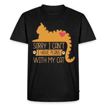 Chat citation chat disant chat cadeau - T-shirt Premium bio Homme - noir - Devant - Nico (187cm)