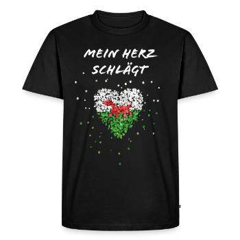Pays de Galles Heartbeat Drapeau du Pays de Galles Drapeau du Pays de Galles Drapeau - T-shirt Premium bio Homme - noir - Devant - Nico (187cm)
