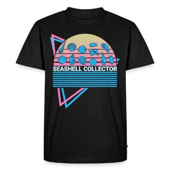 Shell collector retro - Men's Premium Organic T-Shirt - black - Front - Nico (187cm)