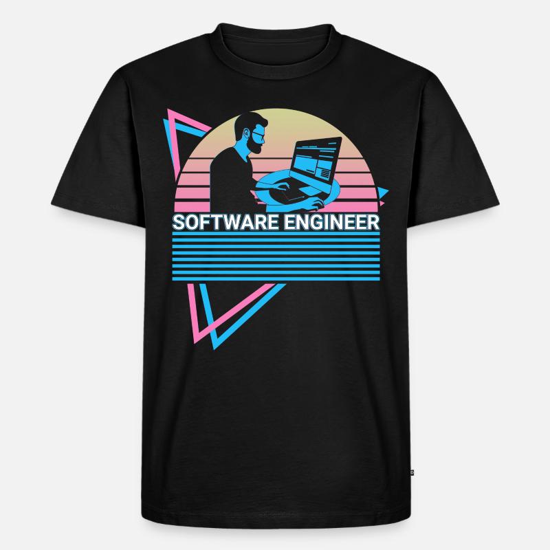 Software-Ingenieur Software Engineering Retro - Männer Premium Bio T-Shirt - Schwarz