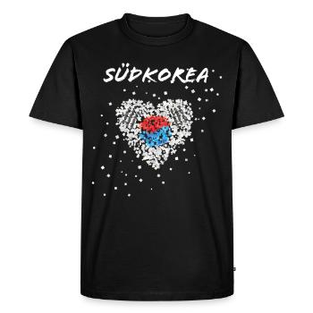 Corée du Sud Corée du Sud Drapeau sud-coréen - T-shirt Premium bio Homme - noir - Devant - Nico (187cm)