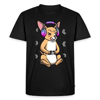 Chiweenie Dog Video Game Gaming - Men's Premium Organic T-Shirt - black - Front - Nico (187cm)