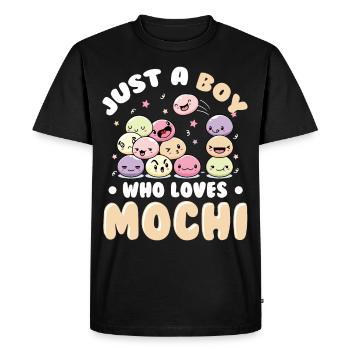 Juste un garçon qui aime le dessert Mochi Kawaii - T-shirt Premium bio Homme - noir - Devant - Nico (187cm)
