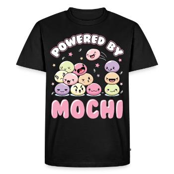 Propulsé par Mochi Kawaii Dessert Anime Japonais - T-shirt Premium bio Homme - noir - Devant - Nico (187cm)