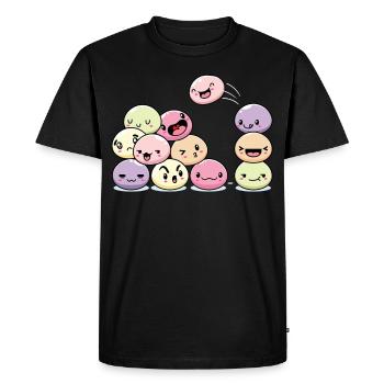 Kawaii Mochi Dessert Lovers Rice Cake Anime - Men's Premium Organic T-Shirt - black - Front - Nico (187cm)