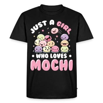 Juste une fille qui aime le dessert Mochi Kawaii - T-shirt Premium bio Homme - noir - Devant - Nico (187cm)