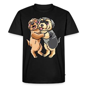 Morkie amoureux des chiens - T-shirt Premium bio Homme - noir - Devant - Nico (187cm)