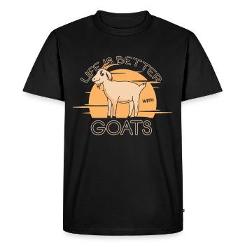 La vie est meilleure avec les chèvres Chèvre Fermier Chèvre - T-shirt Premium bio Homme - noir - Devant - Nico (187cm)