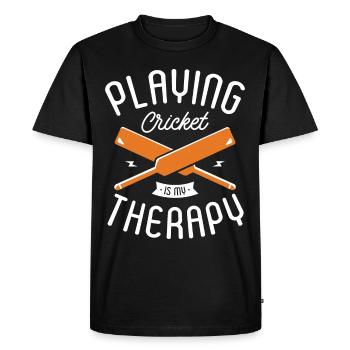 Playing cricket is my - Men's Premium Organic T-Shirt - black - Front - Nico (187cm)