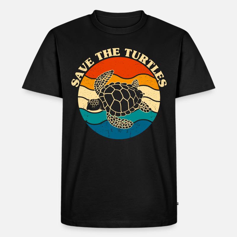 Save The Turtles - Männer Premium Bio T-Shirt - Schwarz