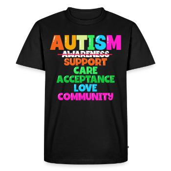 Soutien à l’autisme - T-shirt Premium bio Homme - noir - Devant - Nico (187cm)
