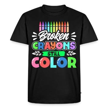 Les crayons cassés colorent encore - T-shirt Premium bio Homme - noir - Devant - Nico (187cm)