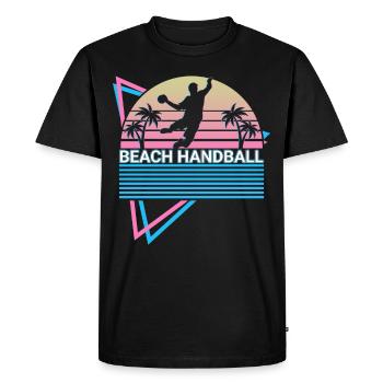 Joueur de Beach Handball Rétro - T-shirt Premium bio Homme - noir - Devant - Nico (187cm)