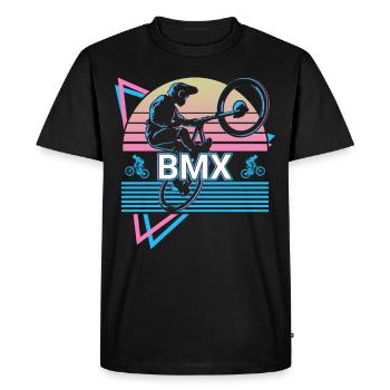 Bmx Biker Biking Retro - Men's Premium Organic T-Shirt - black - Front - Nico (187cm)