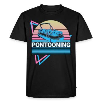 Ponton bateau rétro - T-shirt Premium bio Homme - noir - Devant - Nico (187cm)