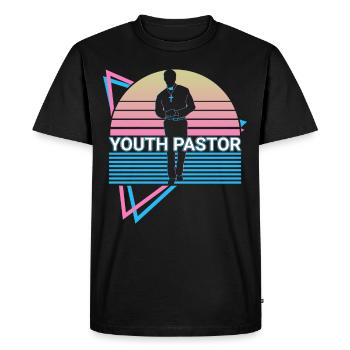 Youth Pastor Retro - Men's Premium Organic T-Shirt - black - Front - Nico (187cm)
