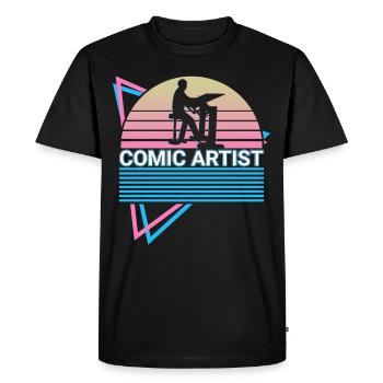 Comic artist retro - Men's Premium Organic T-Shirt - black - Front - Nico (187cm)