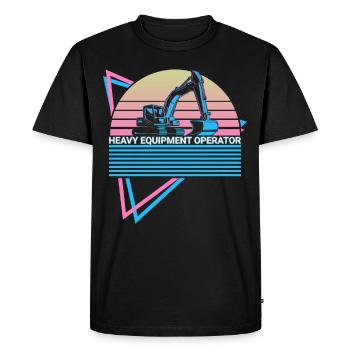 Opérateur d’équipement lourd Retro - T-shirt Premium bio Homme - noir - Devant - Nico (187cm)