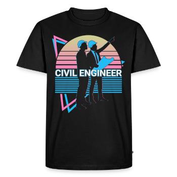 Civil Engineer Civil Engineering Retro - Men's Premium Organic T-Shirt - black - Front - Nico (187cm)