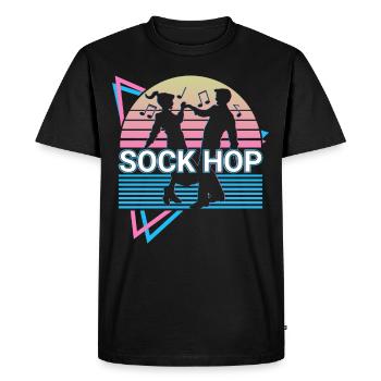 Sock Hop Retro - Men's Premium Organic T-Shirt - black - Front - Nico (187cm)