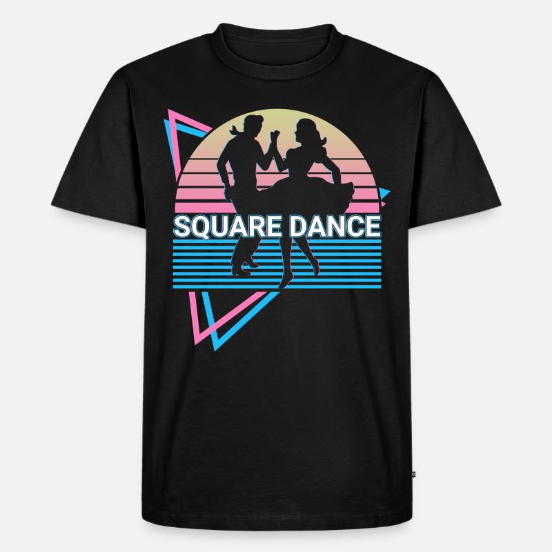 Square Dance Square Dancing Retro - Männer Premium Bio T-Shirt - Schwarz