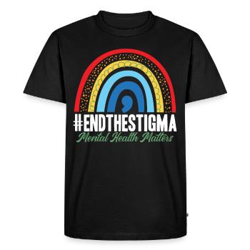 Mettre fin à la stigmatisation - T-shirt Premium bio Homme - noir - Devant - Nico (187cm)