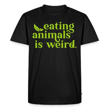 Manger des animaux est bizarre - T-shirt Premium bio Homme - noir - Devant - Nico (187cm)