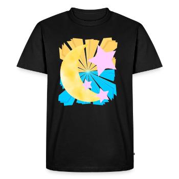 Bonne nuit Heavenly Fantasy Moon Stars Noël - T-shirt Premium bio Homme - noir - Devant - Nico (187cm)