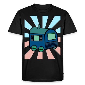 Christmas Gift Trailer Hut House Xmas - Men's Premium Organic T-Shirt - black - Front - Nico (187cm)
