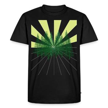 Rays Forest Fir Wilderness Ecology Atom Environment - Men's Premium Organic T-Shirt - black - Front - Nico (187cm)