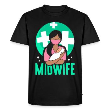 Sage-femme Obstétrique Dictons Profession Sages-femmes - T-shirt Premium bio Homme - noir - Devant - Nico (187cm)