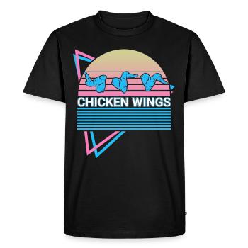 Ailes de poulet rétro - T-shirt Premium bio Homme - noir - Devant - Nico (187cm)