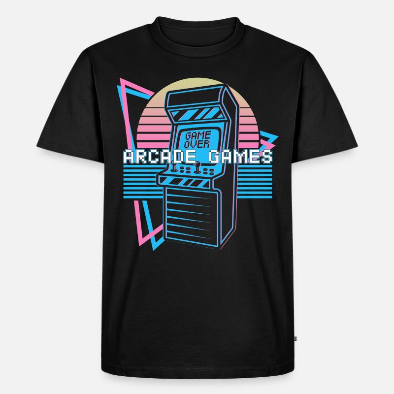 Arcade-Spiele Retro - Männer Premium Bio T-Shirt - Schwarz