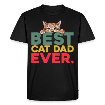 Meilleur père chat de tous les temps - T-shirt Premium bio Homme - noir - Devant - Nico (187cm)