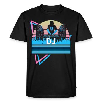 Dj Disc Jockey Rétro - T-shirt Premium bio Homme - noir - Devant - Nico (187cm)