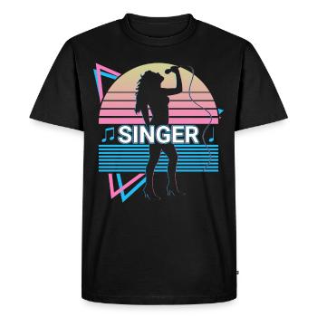 Chanteur Chant Rétro - T-shirt Premium bio Homme - noir - Devant - Nico (187cm)