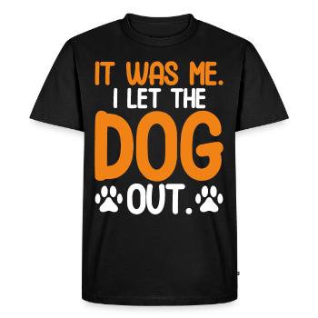C’est moi que j’ai laissé sortir le chien - T-shirt Premium bio Homme - noir - Devant - Nico (187cm)
