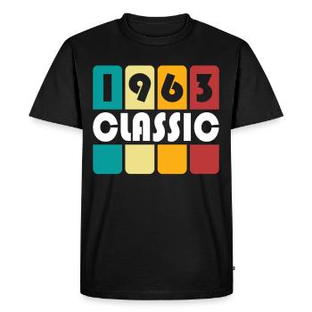 60th birthday born 1963 Classic 1963 - Men's Premium Organic T-Shirt - black - Front - Nico (187cm)