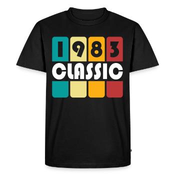 40e anniversaire né en 1983 Classique 1983 - T-shirt Premium bio Homme - noir - Devant - Nico (187cm)