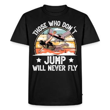 Skydiving Parachuting Parachute - Men's Premium Organic T-Shirt - black - Front - Nico (187cm)
