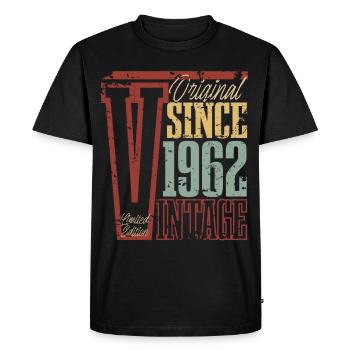 1962 Anniversaire Année de naissance Année de construction Vintage Rétro - T-shirt Premium bio Homme - noir - Devant - Nico (187cm)
