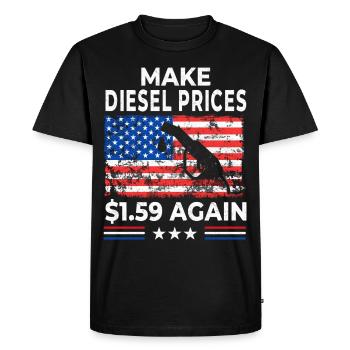 Produire diesel 1,59 $ à nouveau - T-shirt Premium bio Homme - noir - Devant - Nico (187cm)