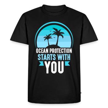 La protection des océans commence avec votre lac marin - T-shirt Premium bio Homme - noir - Devant - Nico (187cm)